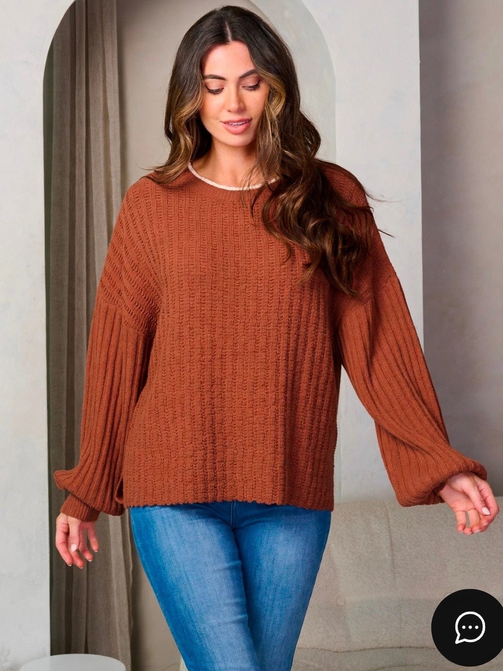 New in Town In Rose Knit Sweater Size Small NWT